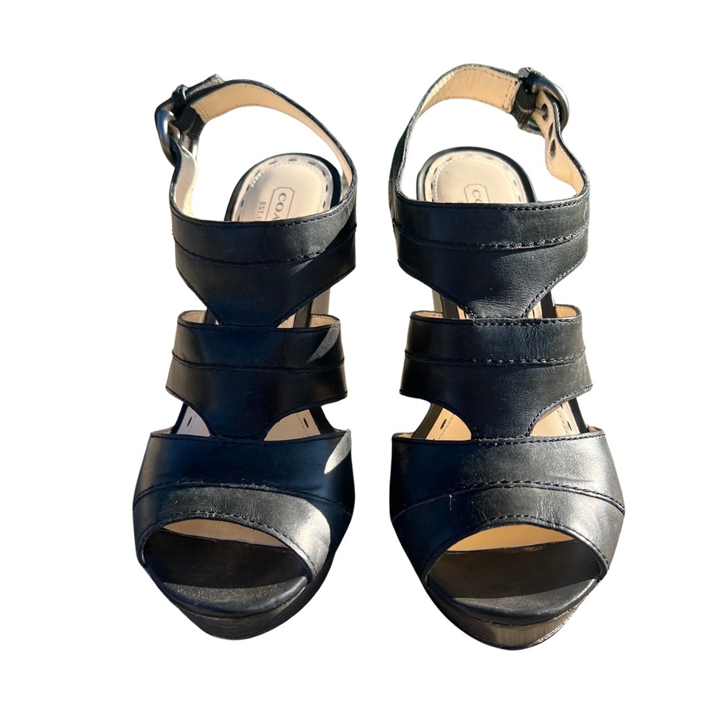 Black Leather Women's Sandals